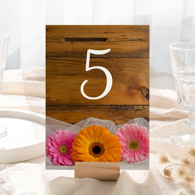 Daisy Trio Country Wedding Table Numbers (Creator Uploaded)