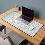 Daisy turquoise modern photo cute modern elegant desk mat<br><div class="desc">Daisy turquoise modern photo cute fun simple minimal elegant personalised desk mat home decor gift design</div>