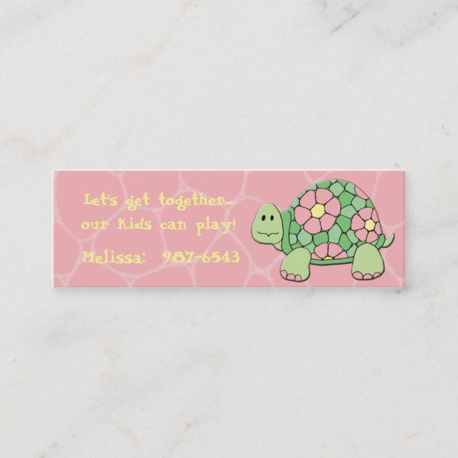 Daisy Turtle Playdate Card (Front)