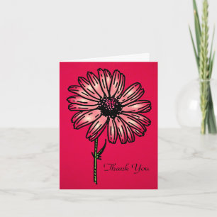 Daisy vintage Thank You notecard