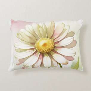 Daisy Watercolor Flower Modern Professional Decorative Cushion