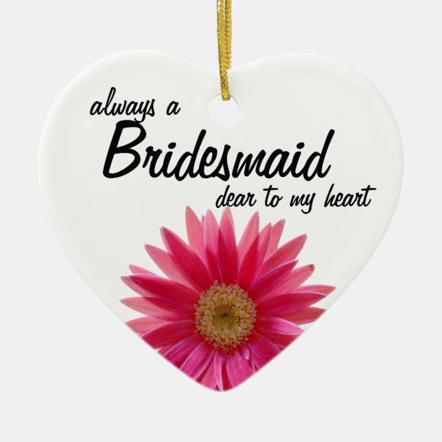 Daisy Wedding Bridesmaid Ceramic Tree Decoration (Front)