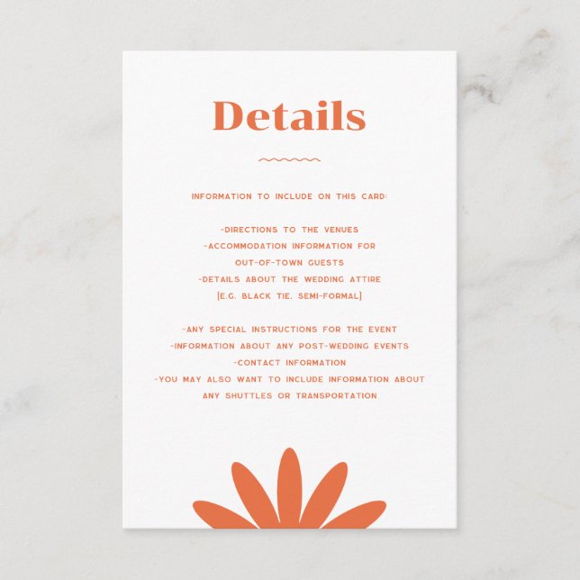 Daisy Wedding Enclosure Card (Front)