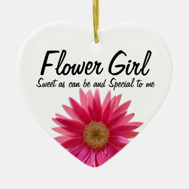 Daisy Wedding Flower Girl Ceramic Tree Decoration (Front)