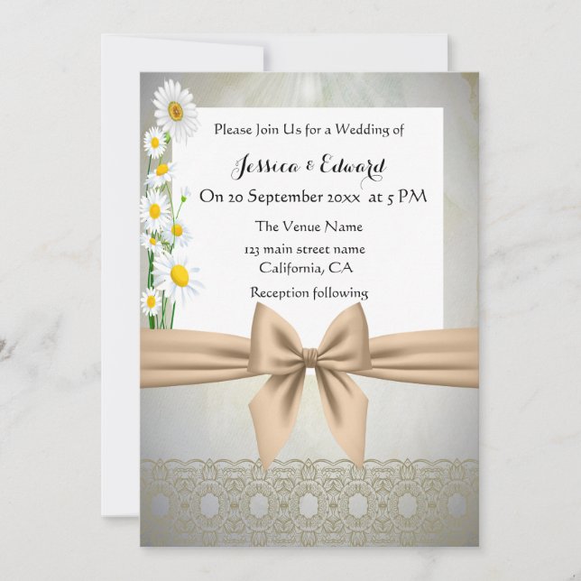 Daisy Wedding Invitations (Front)