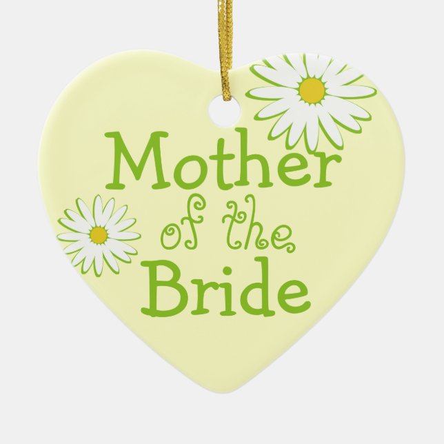 Daisy Wedding Mother of the Bride Ceramic Tree Decoration (Front)