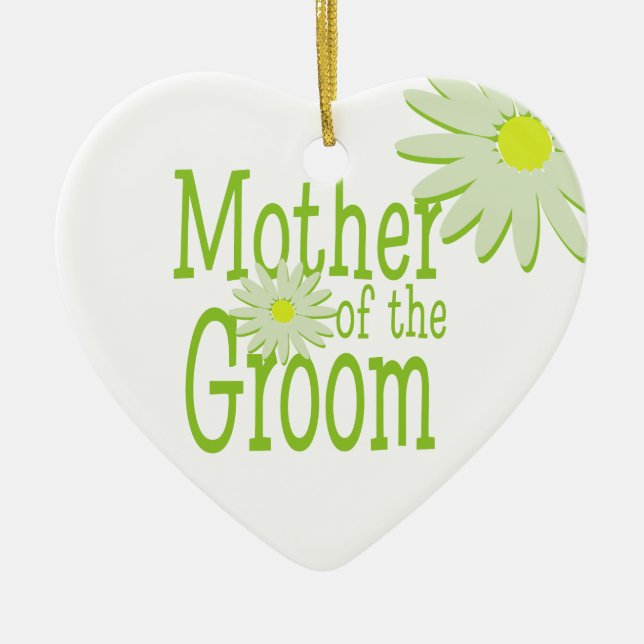Daisy Wedding/ Mother of the Groom Ceramic Tree Decoration (Front)