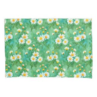 Daisy Whispers – Watercolor Meadow Pattern Pillowcase