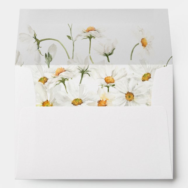 Daisy White Floral Envelope (Back (Bottom))