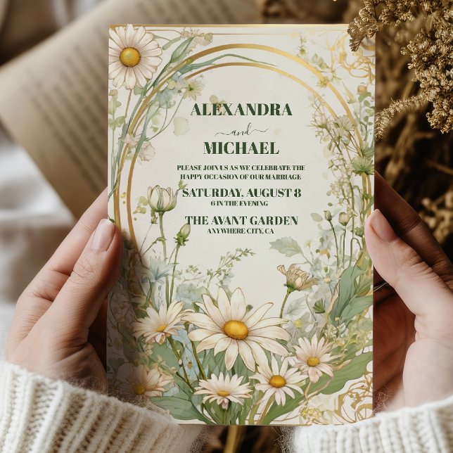 Daisy White Floral Wedding Invitation (Creator Uploaded)