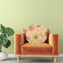 Daisy Wild flower Pink & Yellow Pattern on