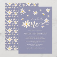 Daisy Wild One 1st Birthday Boho Purple