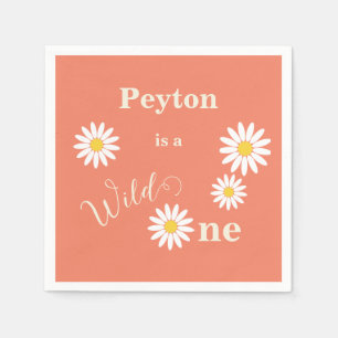 Daisy Wild One First Birthday Napkin