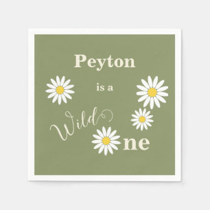 Daisy Wild One First Birthday Napkin