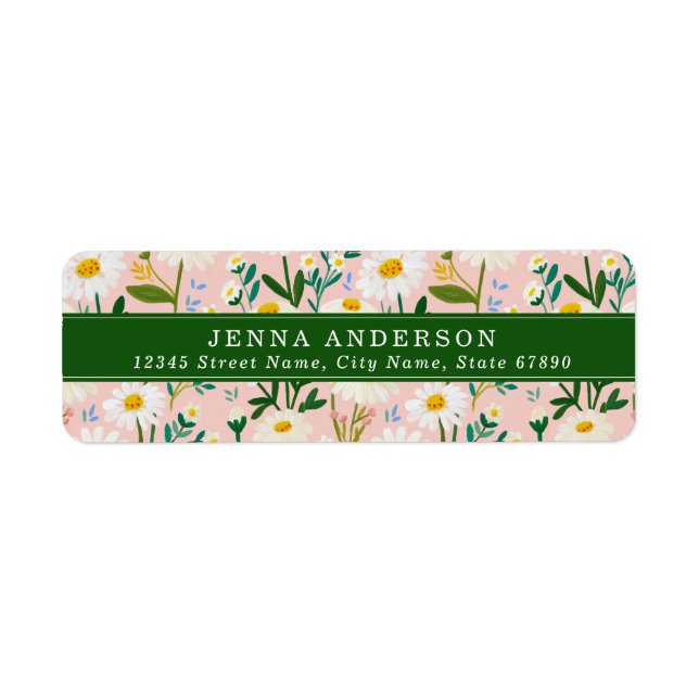 Daisy Wildflower Background Address Label (Front)