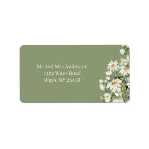 Daisy Wildflower Boho Address Label