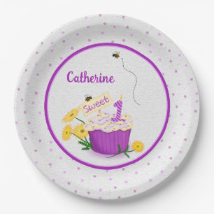 Daisy Wildflower Girl 1st Birthday Paper Plate