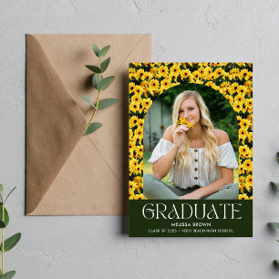 Daisy Wildflower Photo High School Graduation Announcement