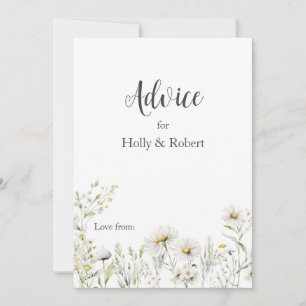 Daisy Wildflower Wedding Advice Card
