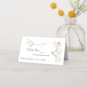 Daisy Wildflower Wedding Place Card