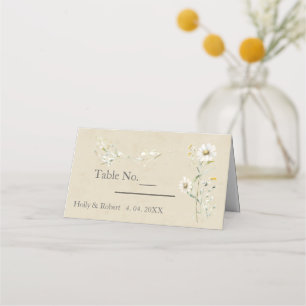 Daisy Wildflower Wedding Place Card