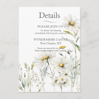 Daisy Wildflower Wedding QR Code Enclosure Card