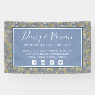 Daisy Wildflower & Yellow Rowan Berries Floral Banner