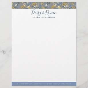 Daisy Wildflower & Yellow Rowan Berries Floral Custom Letterhead