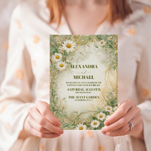 Daisy Wildflowers modern Wedding Invitation