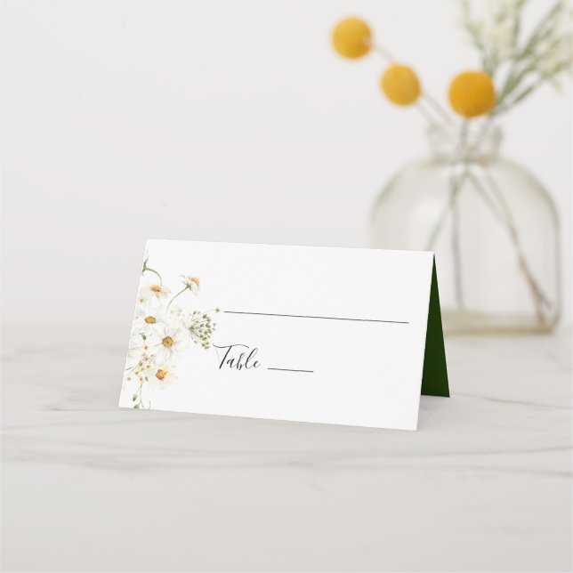 Daisy Wildflowers Wedding Place card (Front)