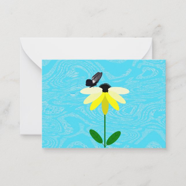 Daisy With Blue Background Note Cards (Front)