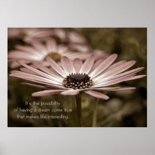 Daisy with Inspirational Quote Poster