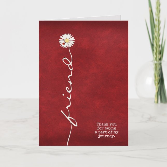 daisy with ladybugs for friend thank you card (Front)