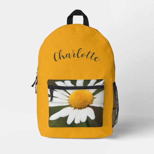 Daisy with Name Printed Backpack (Front)