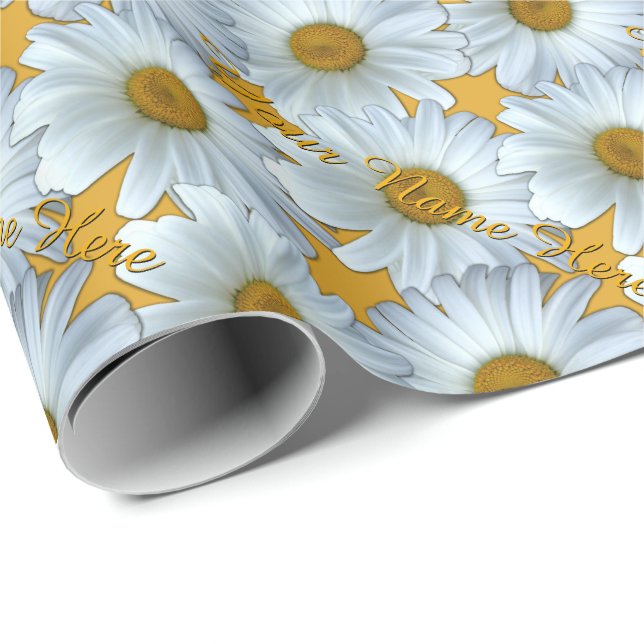 Daisy Wrapping Paper Personalised Gift Paper (Roll Corner)