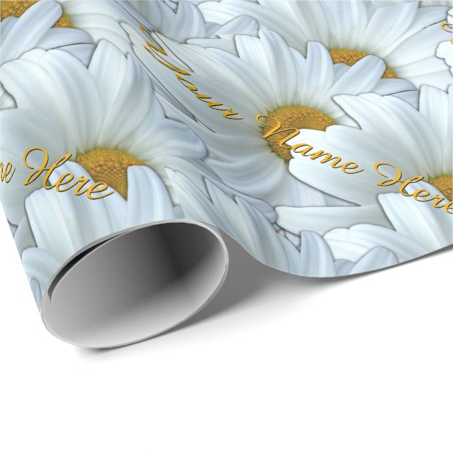 Daisy Wrapping Paper Personalised Gift Paper (Roll Corner)
