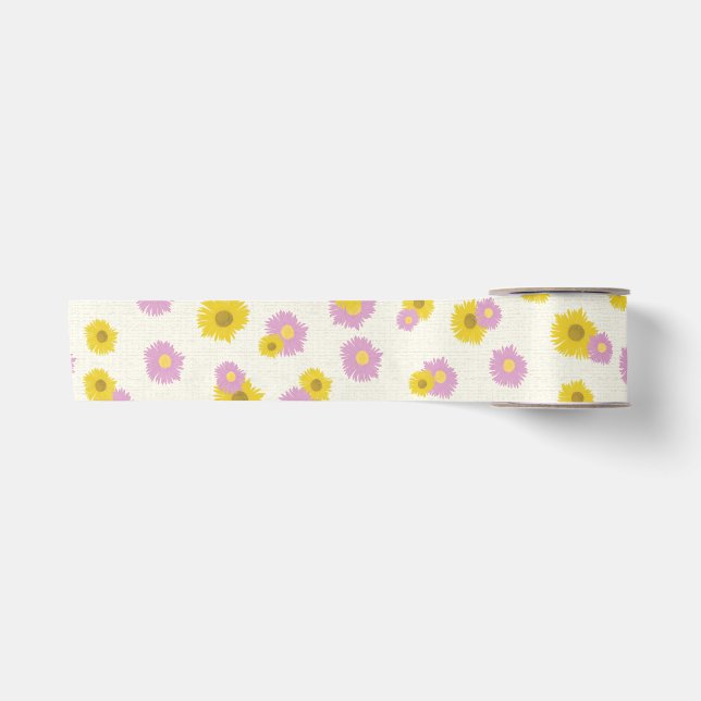 Daisy wrapping Paper Satin Ribbon (Front)