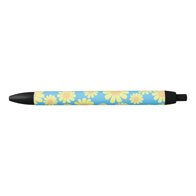 Daisy Yellow Blue Black Ink Pen (Front)