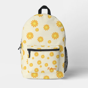 Daisy Yellow Printed Backpack