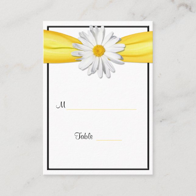 Daisy Yellow Ribbon Special Occasion Place Card (Front)