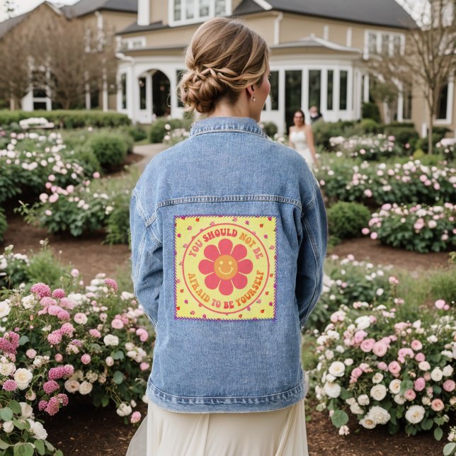 DAISY - You Should Not Be Afraid To Be Yourself Denim Jacket (Wedding Back)