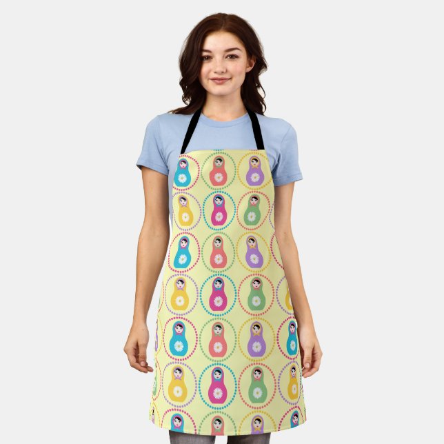 Daisyflower Matryoshka Apron (Worn)
