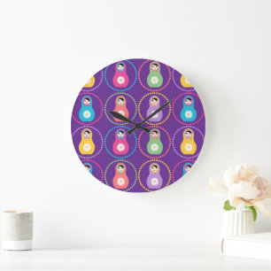 Daisyflower Matryoshka Large Clock