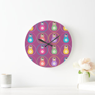 Daisyflower Matryoshka Large Clock