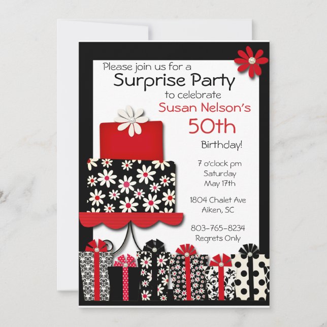 Daisys and Diamonds Invitation (Front)