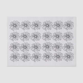 Daisys in grey tissue paper