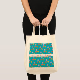 DaisyTrio Blue Wrapping Paper Tote Bag