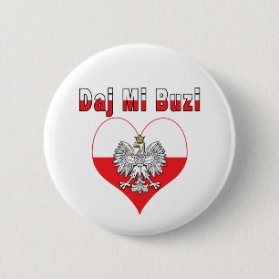 Daj Mi Buzi Eagle Heart 6 Cm Round Badge