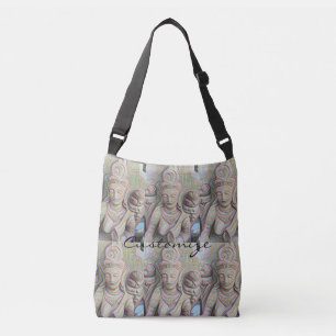 Dakini buddha faces closeup crossbody bag