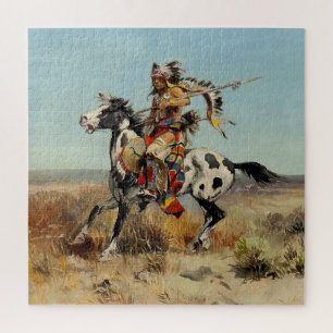 “Dakota Chief” Western Art by Charles M Russell Jigsaw Puzzle